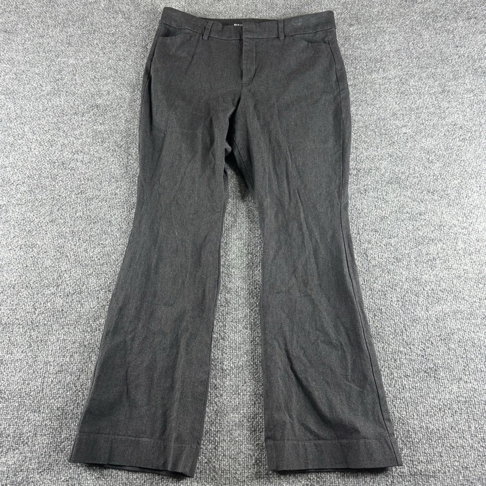 Old Navy Pants Womens 12 Gray Pixie Flare High Rise Cuffed Stretch Twill Work